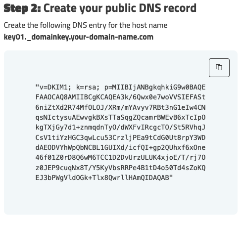 Create Public DKIM Record